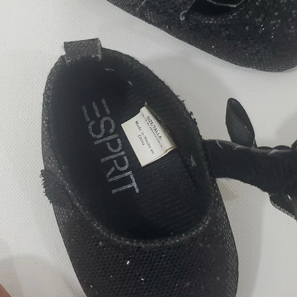 Espirit glittert black shoes 6-12 months